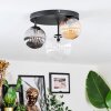 Chehalis Plafonnier, Boule lumineuse 30 cm Ambre, Clair, Fumé, 3 lumières