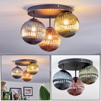 Chehalis Plafonnier, Boule lumineuse 33.5 cm Bleu, Vert, Cuivré, 3 lumières