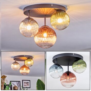 Chehalis Plafonnier, Boule lumineuse 30.5 cm Bleu, Vert, Clair, Cuivré, 3 lumières Chehalis Plafonnier, Boule lumineuse 30.5 cm Bleu, Vert, Clair, Cuivré, 3 lumières