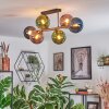 Gastor Plafonnier, Boule lumineuse Bleu, Vert, Cuivré, 6 lumières