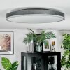 Salmi Plafonnier, Panel LED Gris, Argenté, 1 lumière, Télécommandes