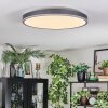 Salmi Plafonnier, Panel LED Gris, Argenté, 1 lumière, Télécommandes
