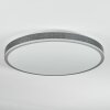 Salmi Plafonnier, Panel LED Gris, Argenté, 1 lumière, Télécommandes