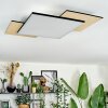 Barullu Plafonnier, Panel LED Couleur bois, Noir, Blanc, 1 lumière