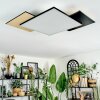 Barullu Plafonnier, Panel LED Couleur bois, Noir, Blanc, 1 lumière