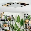 Barullu Plafonnier, Panel LED Couleur bois, Noir, Blanc, 1 lumière
