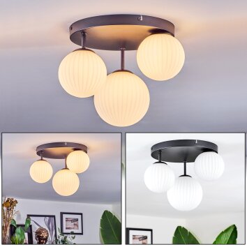 Chehalis Plafonnier, Boule lumineuse 30 cm Blanc, 3 lumières