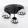 Chehalis Plafonnier, Boule lumineuse 30.5 cm Chrome, Clair, Fumé, 3 lumières