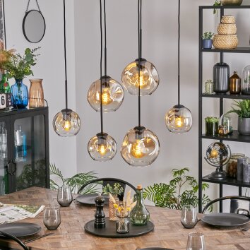 Ripoll Suspension, Boule lumineuse, Suspension Ambre, Clair, 6 lumières