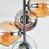 Koyoto Plafonnier, Boule lumineuse 31 cm Ambre, Chrome, Clair, Fumé, 4 lumières