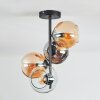 Koyoto Plafonnier, Boule lumineuse 31 cm Ambre, Chrome, Clair, Fumé, 4 lumières