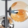 Koyoto Plafonnier, Boule lumineuse 31 cm Ambre, Chrome, Fumé, 4 lumières
