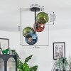 Koyoto Plafonnier, Boule lumineuse 31 cm Bleu, Vert, Cuivré, 4 lumières