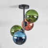 Gastor Plafonnier, Boule lumineuse 32 cm Bleu, Vert, Cuivré, 4 lumières