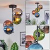 Gastor Plafonnier, Boule lumineuse 32 cm Bleu, Chrome, Vert, Cuivré, Fumé, 4 lumières