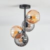 Koyoto Plafonnier, Boule lumineuse 31 cm Ambre, Fumé, 4 lumières