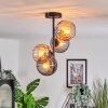 Koyoto Plafonnier, Boule lumineuse 31 cm Ambre, Fumé, 4 lumières