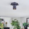 Udena Plafonnier LED Noir, 1 lumière