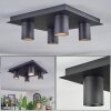 Udena Plafonnier LED Noir, 4 lumières