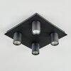 Udena Plafonnier LED Noir, 4 lumières