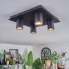 Udena Plafonnier LED Noir, 4 lumières