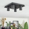 Udena Plafonnier LED Noir, 4 lumières