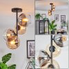 Koyoto Plafonnier, Boule lumineuse 31 cm Ambre, Clair, Fumé, 4 lumières