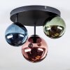 Chehalis Plafonnier, Boule lumineuse 32 cm Bleu, Vert, Cuivré, 3 lumières