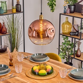 Ripoll Suspension, Boule lumineuse, Suspension Or, 1 lumière