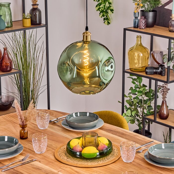 Ripoll Suspension, Boule lumineuse, Suspension Or, 1 lumière