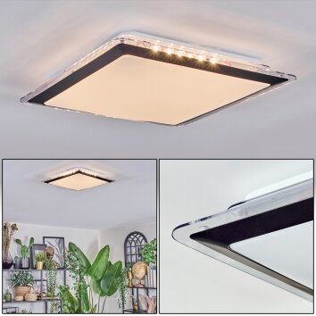 Castasegna Plafonnier, Panel LED Noir, Blanc, 1 lumière