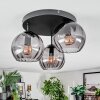 Koyoto Plafonnier, Boule lumineuse Fumé, 3 lumières