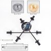 Gastor Plafonnier, Boule lumineuse Ambre, Clair, Fumé, 6 lumières