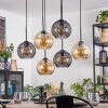Koyoto Suspension, Boule lumineuse, Suspension Ambre, Fumé, 6 lumières