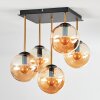 Gastor Plafonnier, Boule lumineuse Or, Noir, 5 lumières