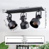 Tylar Plafonnier, Spot de plafond Noir, 3 lumières
