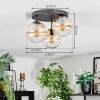 Gastor Plafonnier, Boule lumineuse 30 cm Ambre, Clair, 3 lumières