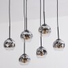 Ripoll Suspension, Boule lumineuse, Suspension Chrome, Clair, Fumé, 6 lumières