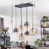 Ripoll Suspension, Boule lumineuse, Suspension Ambre, Clair, Fumé, 6 lumières