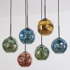 Ripoll Suspension, Boule lumineuse, Suspension Bleu, Or, Vert, Cuivré, 6 lumières