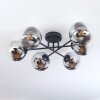 Gastor Plafonnier, Boule lumineuse Chrome, Clair, Fumé, 6 lumières
