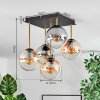 Gastor Plafonnier, Boule lumineuse Or, Noir, 5 lumières