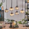 Koyoto Suspension, Boule lumineuse, Suspension Ambre, Clair, Fumé, 6 lumières