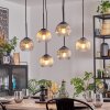Koyoto Suspension, Boule lumineuse, Suspension Ambre, Clair, Fumé, 6 lumières