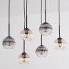 Koyoto Suspension, Boule lumineuse, Suspension Ambre, Clair, Fumé, 6 lumières