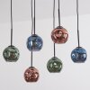 Ripoll Suspension, Boule lumineuse, Suspension Bleu, Vert, Cuivré, 6 lumières