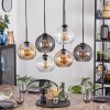 Koyoto Suspension, Boule lumineuse, Suspension Ambre, Clair, Fumé, 6 lumières