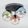 Gastor Plafonnier, Boule lumineuse Bleu, Vert, Clair, Cuivré, 3 lumières