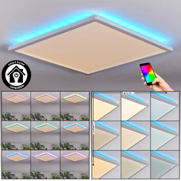 Zuren Plafonnier, Panel LED Blanc, 1 lumière, Changeur de couleurs