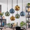 Ripoll Suspension, Boule lumineuse, Suspension Bleu, Or, Vert, 6 lumières